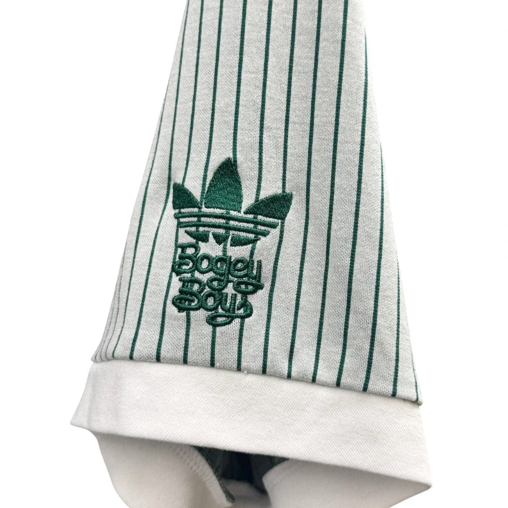 Adidas x Bogey Boys Striped Polo Shirt Green White Men Large IL9294